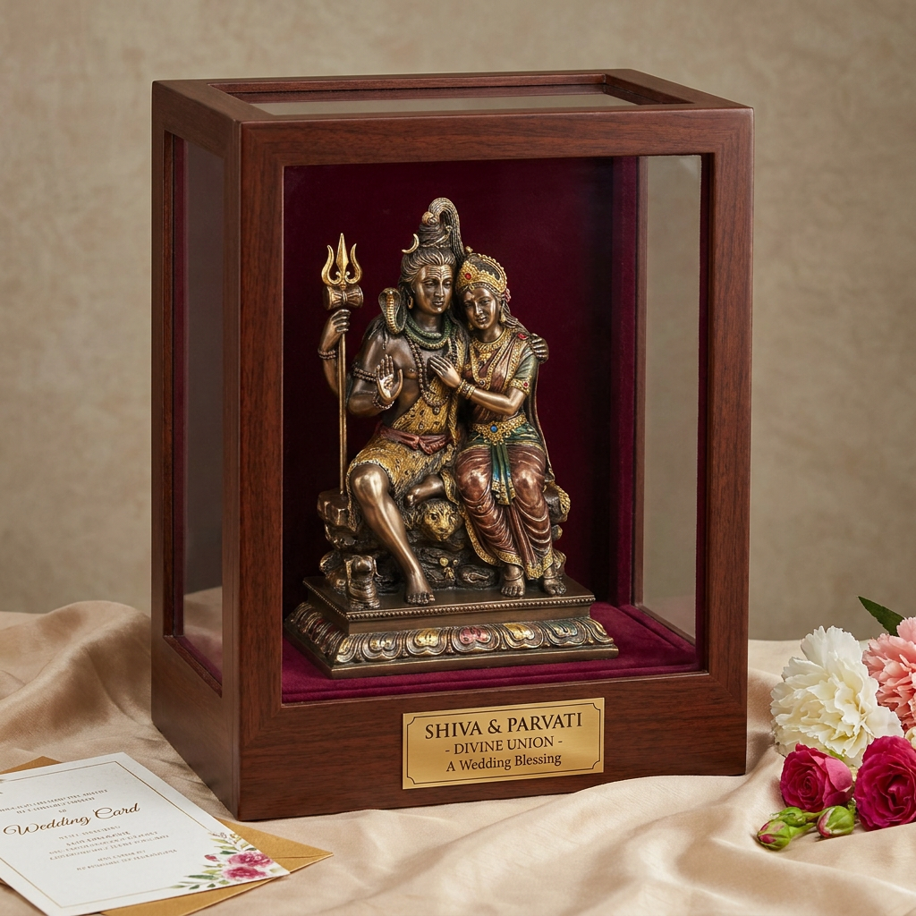 Wedding gifting from Saikou: handmade Indian statue for a new home, hand-painted in Ahmedabad